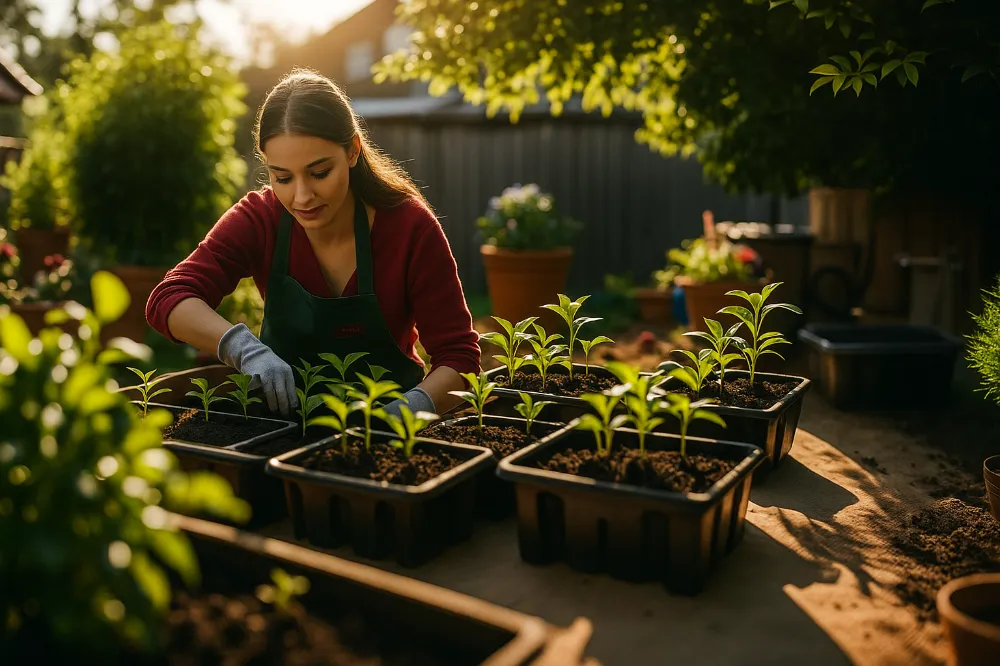 Transplanting Pepper Seedlings Successfully 6 Transplanting Pepper Seedlings - outside - Proc