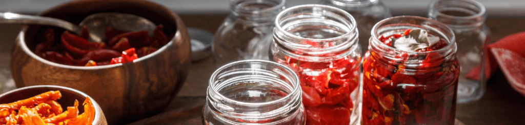 Fermented hot sauce - chillies in jars