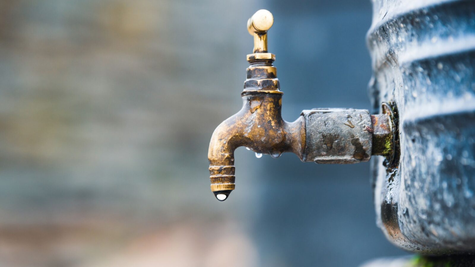 dripping tap on a water reservoir