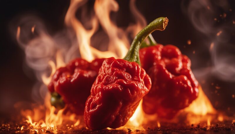 Planting Super Hot Chilli Pepper Seeds: A Comprehensive Guide To Successful Germination And Growth 2 carolina reaper chillies on fire