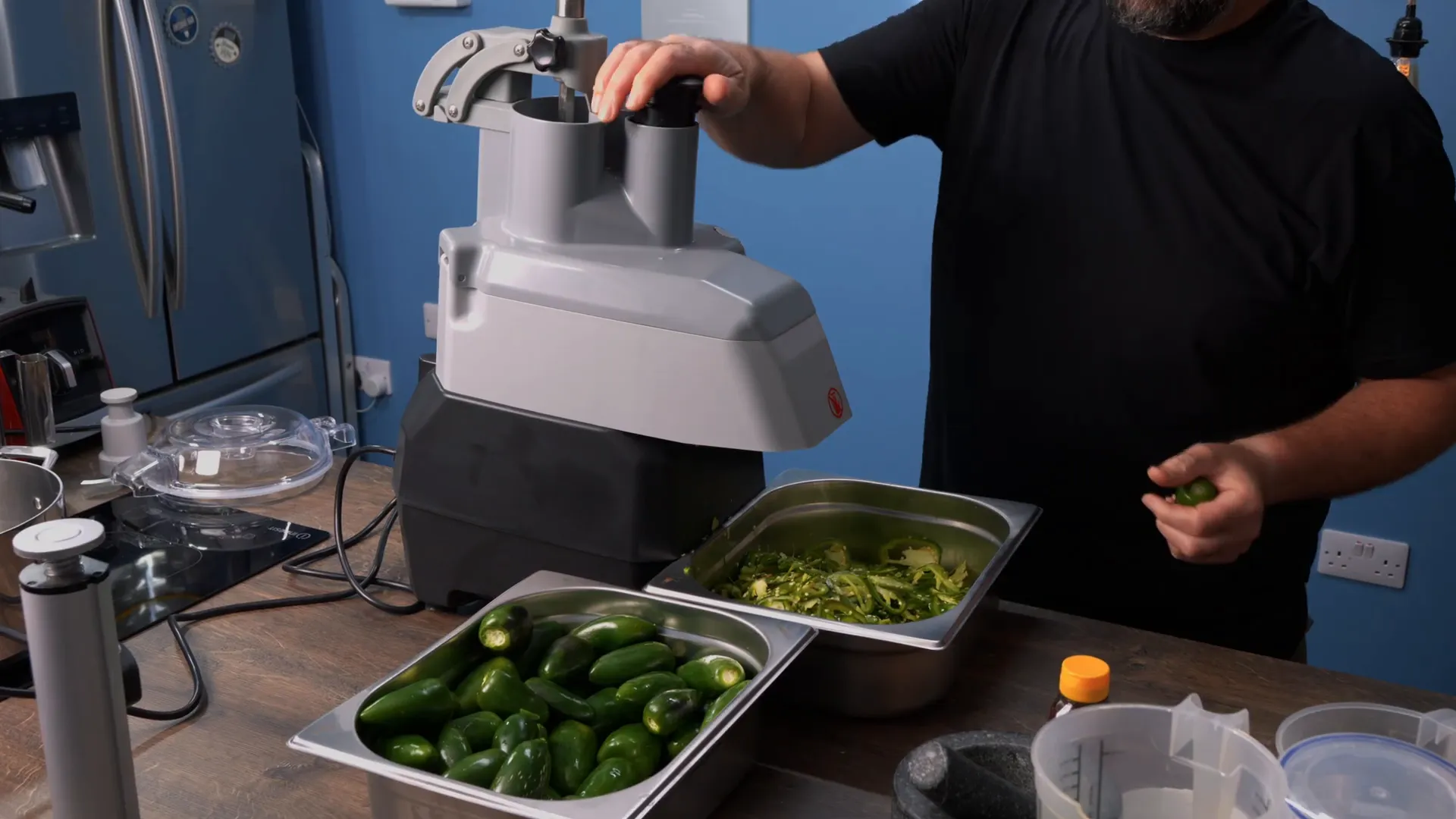 First attempt at processing jalapeños with the food processor